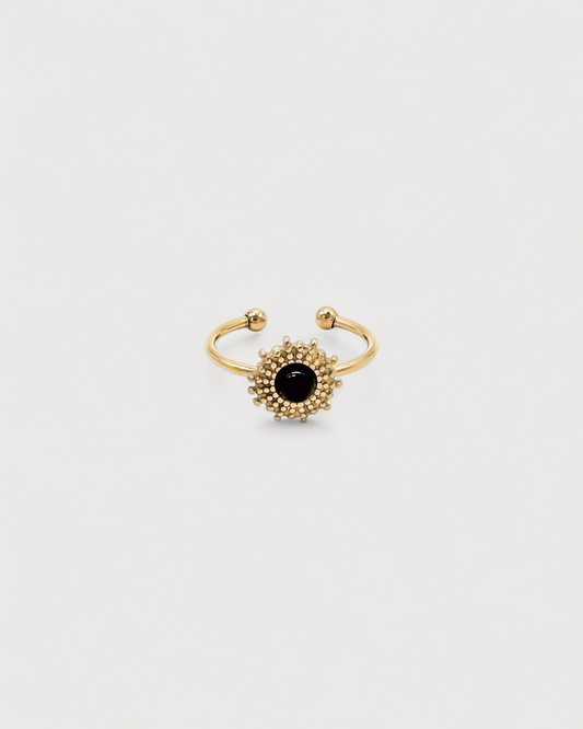 Alice - Ring - Naturstein - Edelstahl - Verstellbar