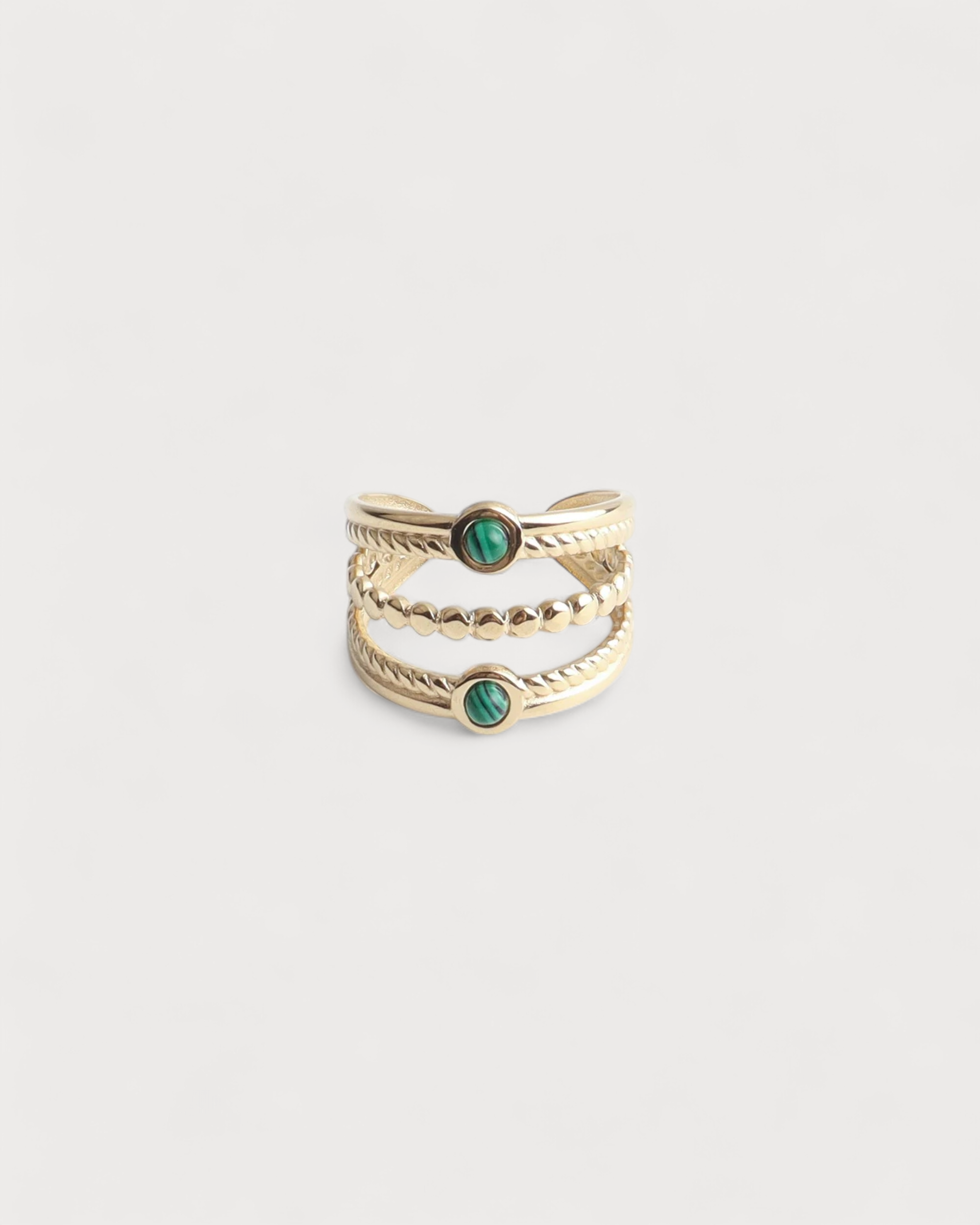 Michelle - Ring - Naturstein - Edelstahl - Verstellbar