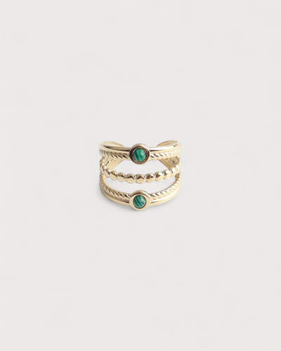 Michelle - Ring - Naturstein - Edelstahl - Verstellbar