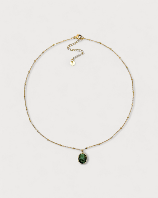 Jade - Halskette - Naturstein - Edelstahl