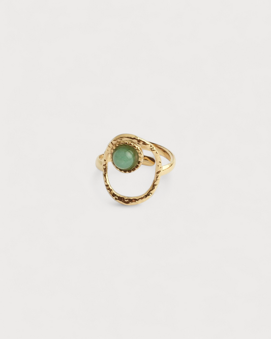 Lucia - Ring - Naturstein - Edelstahl - verstellbar