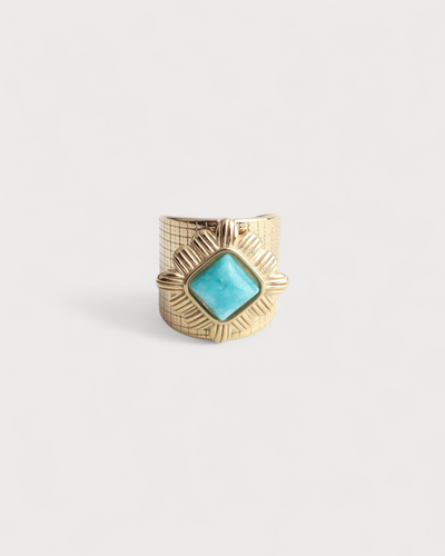 Kayla - Ring - Edelstahl - Naturstein - verstellbar