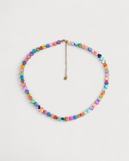 Heart To Heart - Halskette - Naturstein - Edelstahl