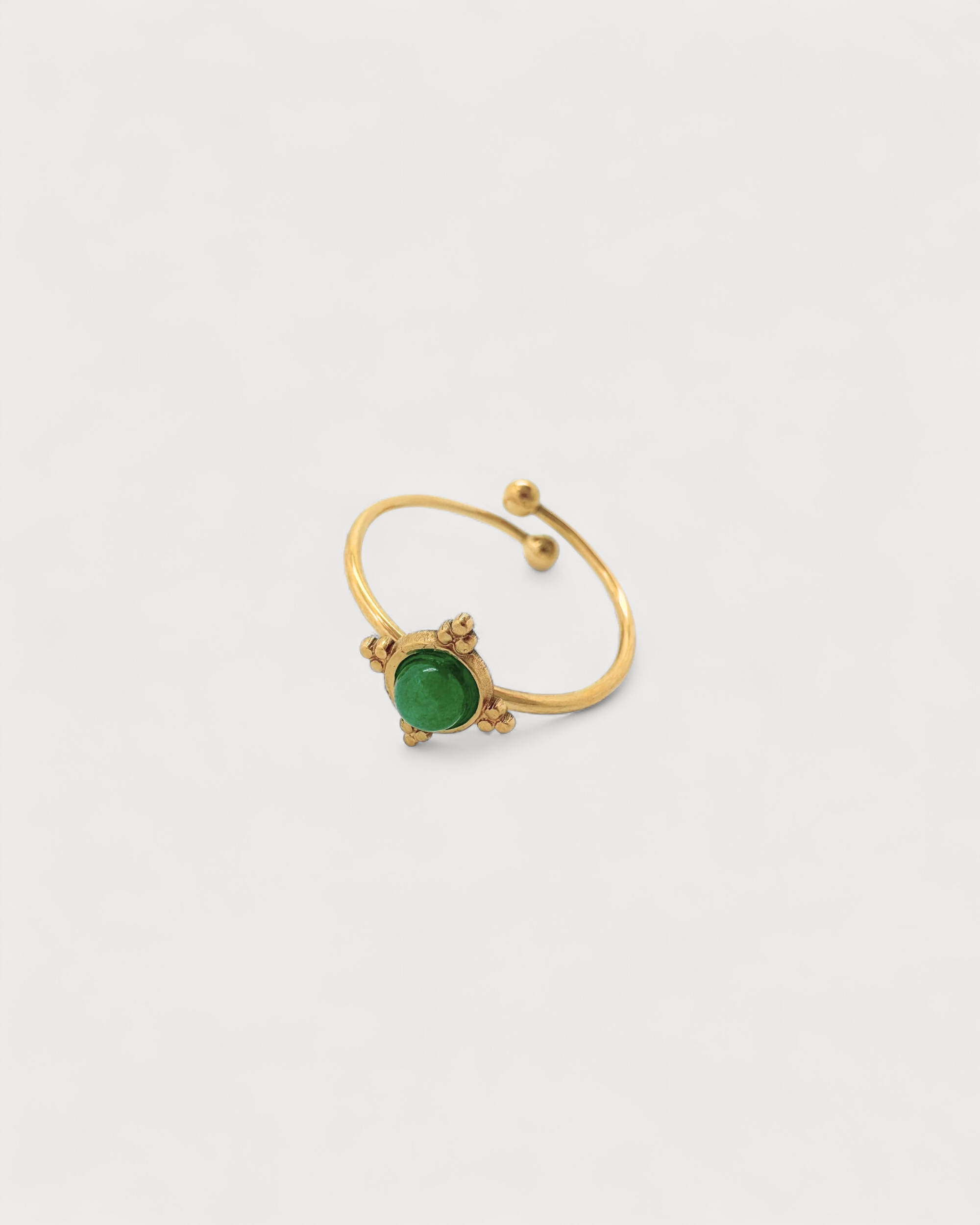 Minimalistischer Stein - Ring - Edelstahl - Verstellbar - Naturstein