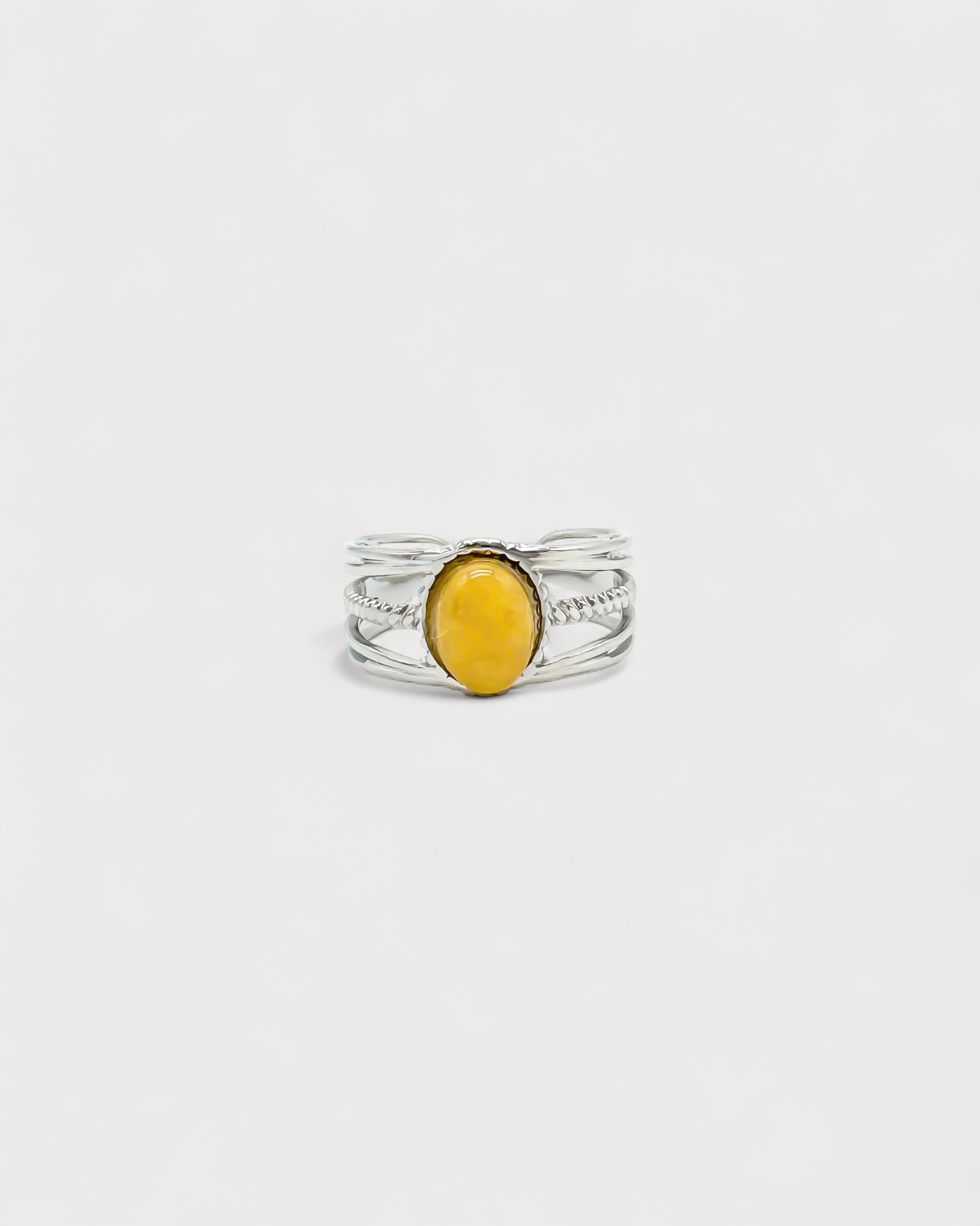 Varia - Ring - Naturstein - Edelstahl - Verstellbar