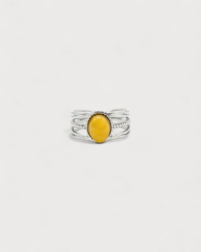 Varia - Ring - Naturstein - Edelstahl - Verstellbar