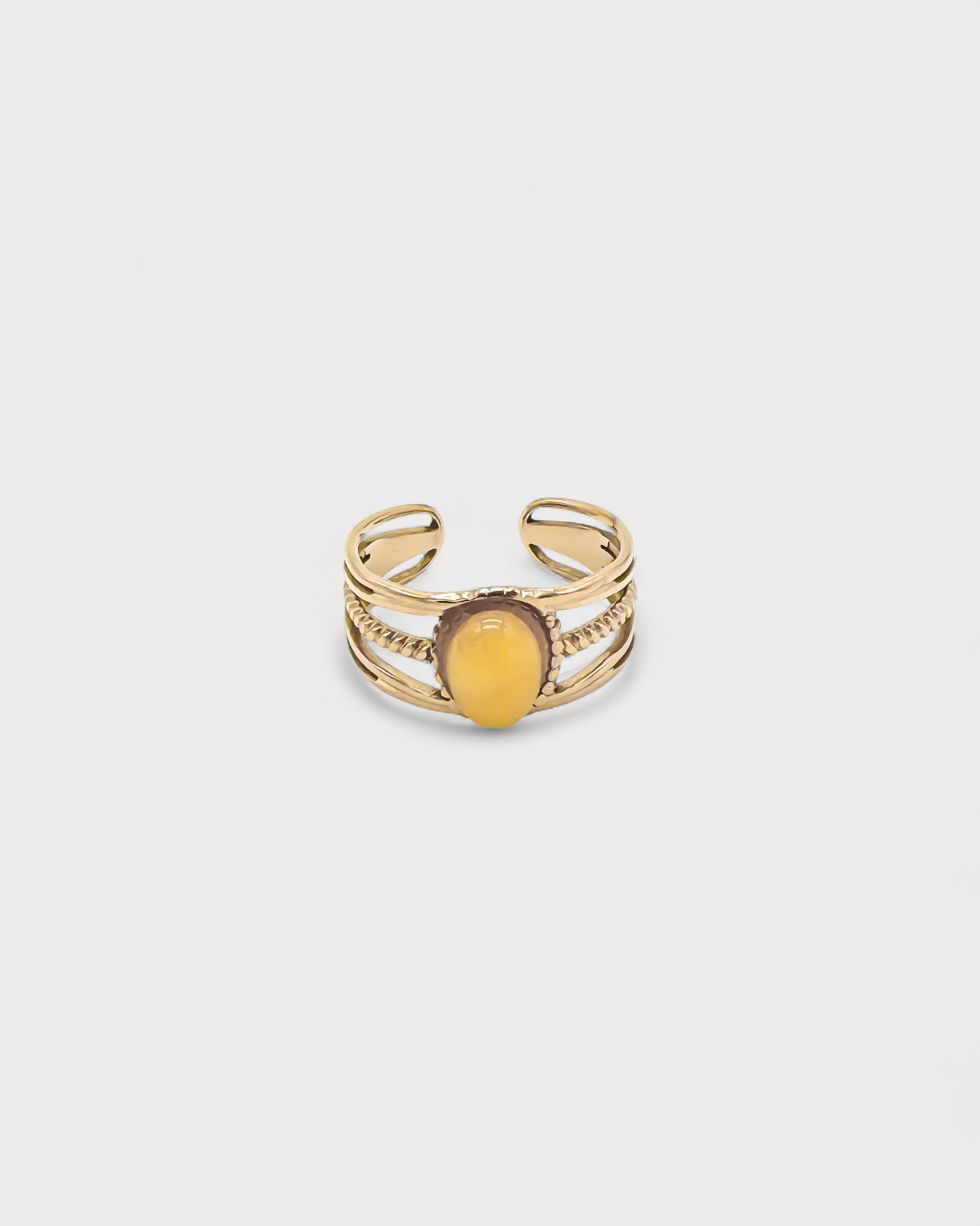 Varia - Ring - Naturstein - Edelstahl - Verstellbar