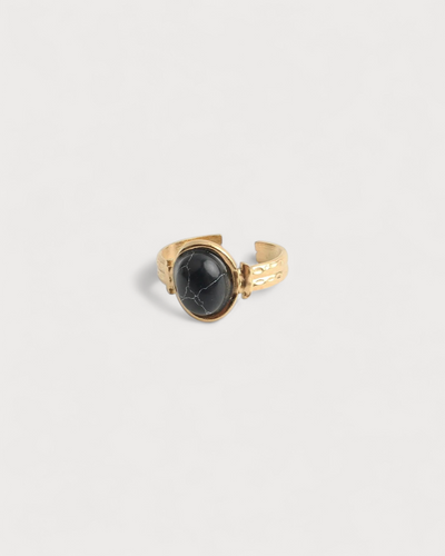 Megane - Ring - Naturstein - Edelstahl - Einstellbar
