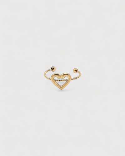 Minimalistic Heart - Ring - Edelstahl - verstellbar