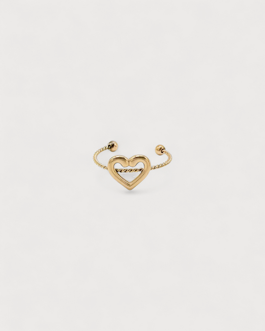 Minimalistic Heart - Ring - Edelstahl - verstellbar