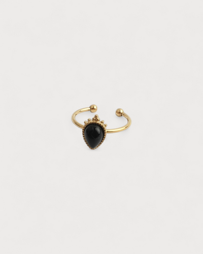 Lara - Ring - Naturstein - Edelstahl - verstellbar