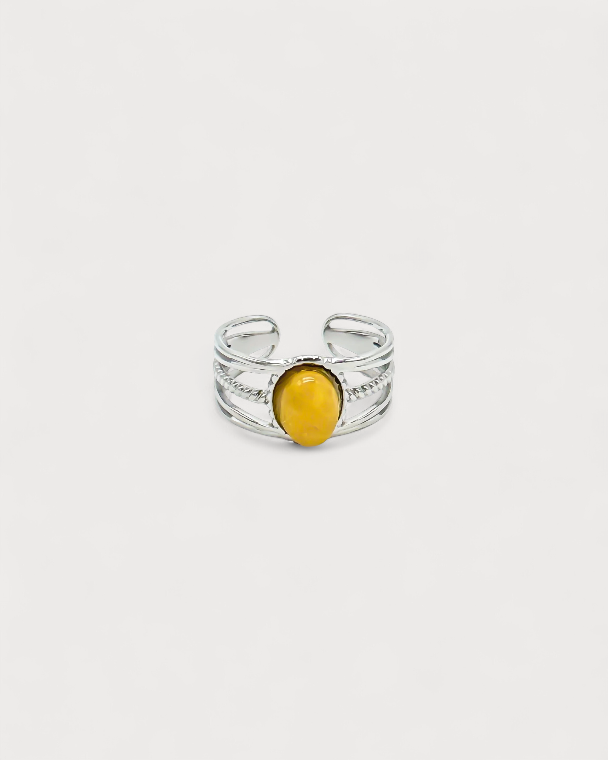 Varia - Ring - Naturstein - Edelstahl - Verstellbar