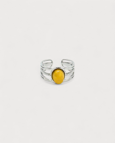 Varia - Ring - Naturstein - Edelstahl - Verstellbar