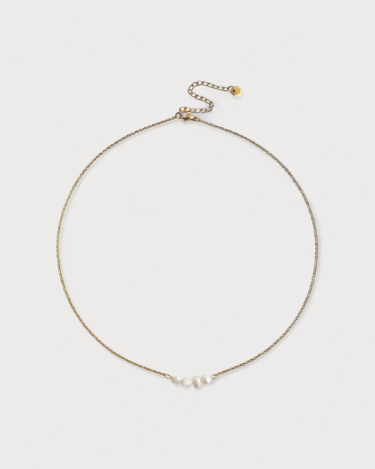 Freshwater Pearl Bar - Halskette - Edelstahl