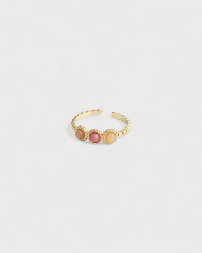 Demi - Ring - Naturstein - Edelstahl - Verstellbar
