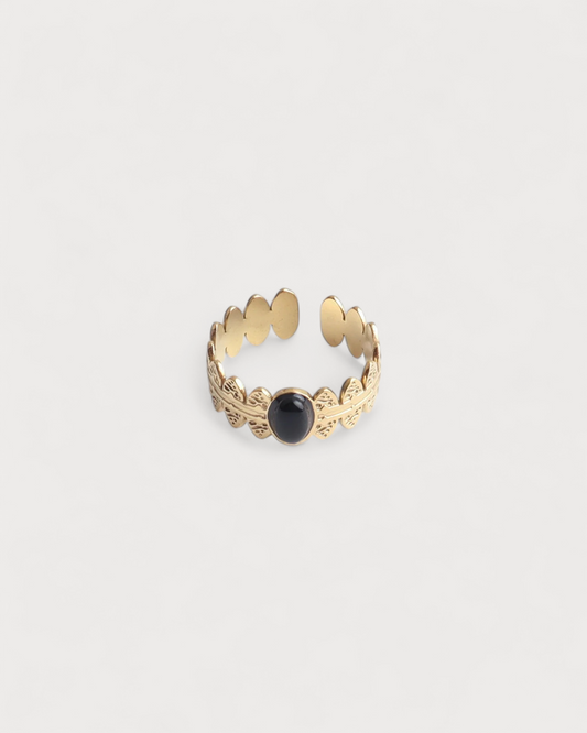 Didi - Ring - Naturstein - Edelstahl - Verstellbar