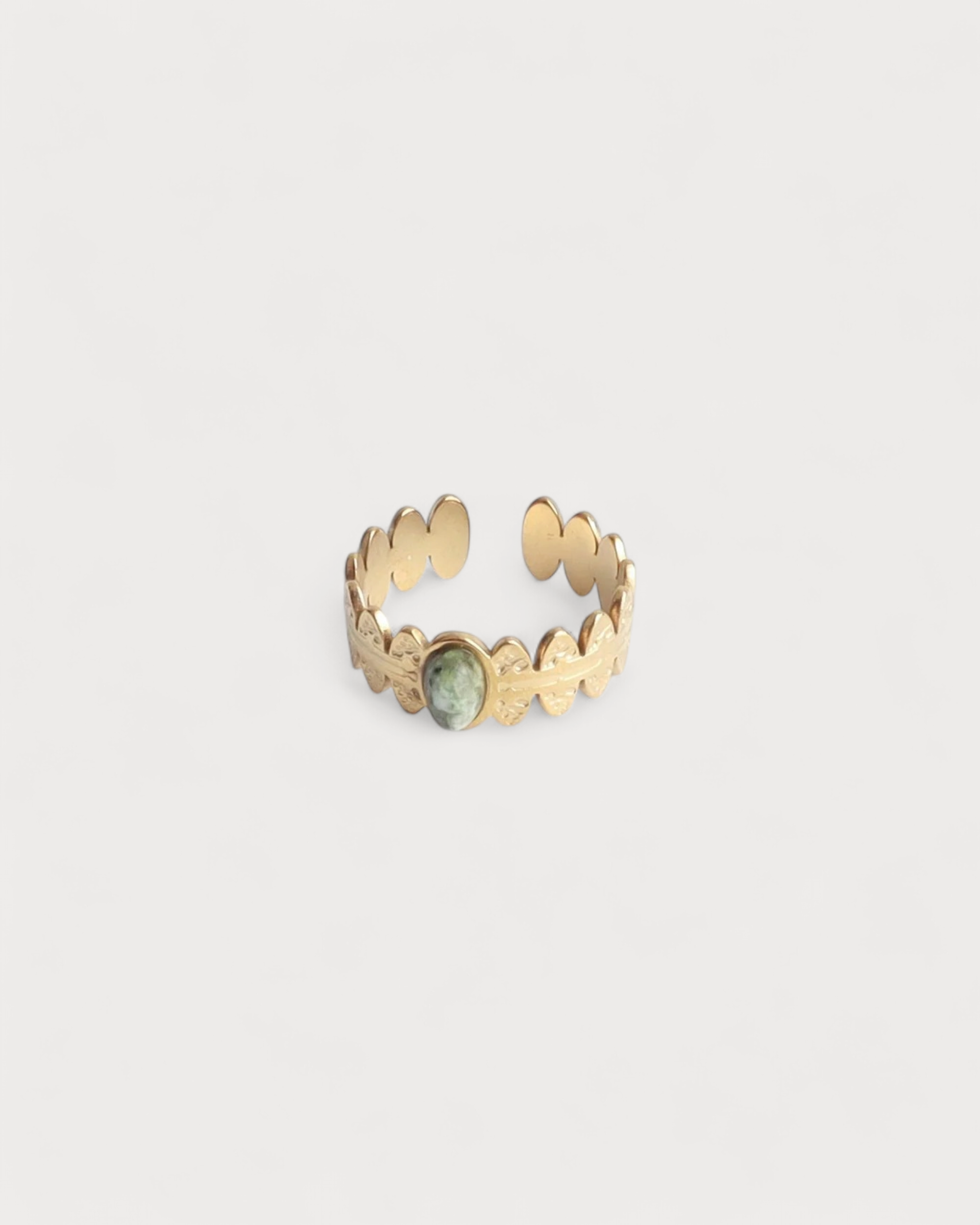 Didi - Ring - Naturstein - Edelstahl - Verstellbar