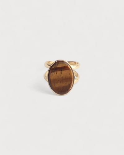 Layla - Ring - Edelstahl - Verstellbar - Naturstein