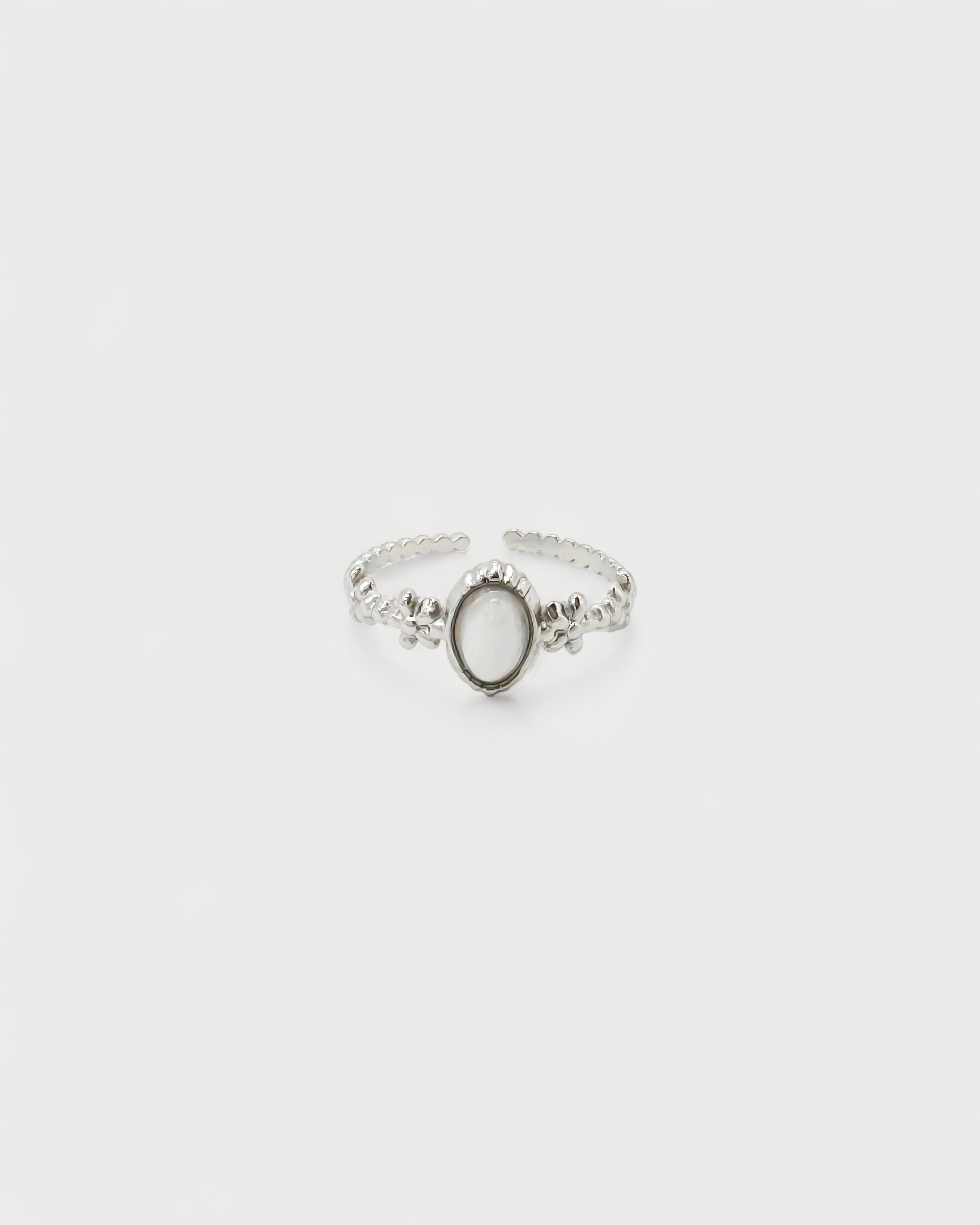Lise - Ring - Naturstein -  Edelstahl - Verstellbar