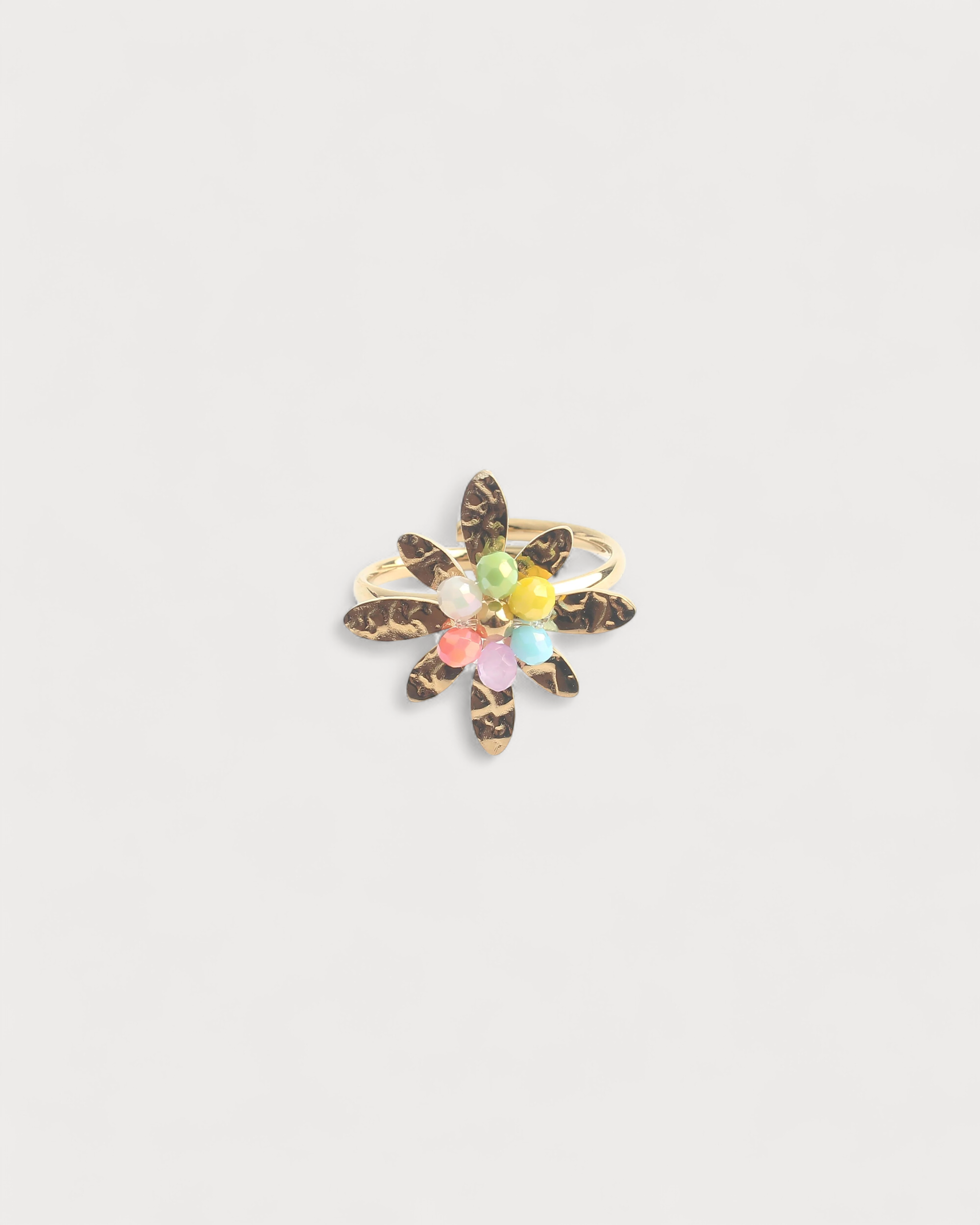 Bunte Blume - Ring - Edelstahl - verstellbar