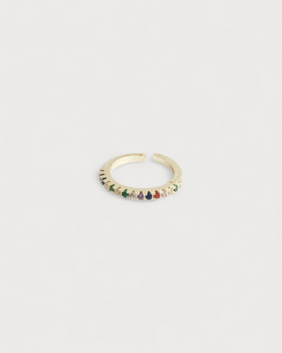Multicolor Strass - Ring - Edelstahl - verstellbar