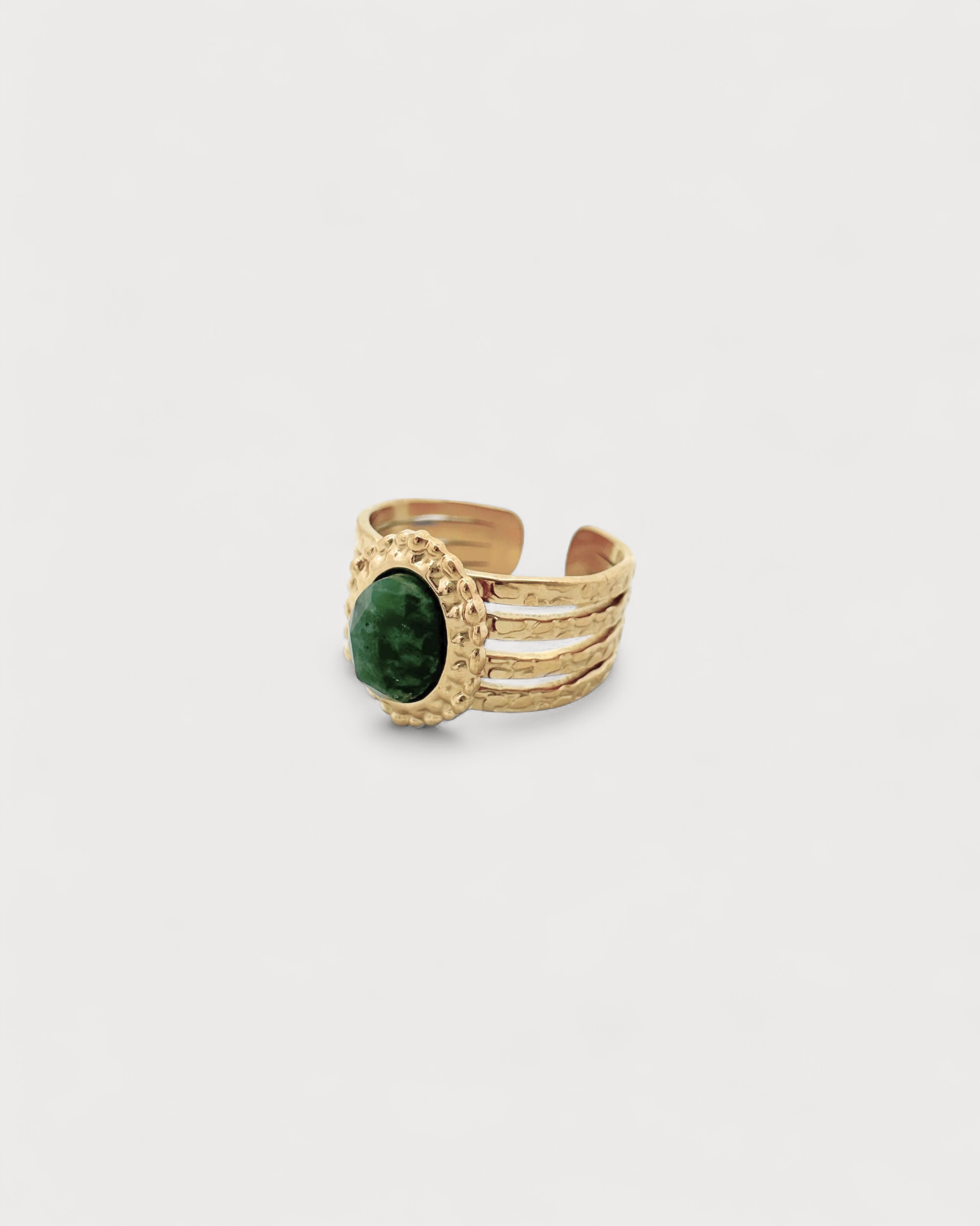 Rana - Ring - Naturstein - Edelstahl - Verstellbar