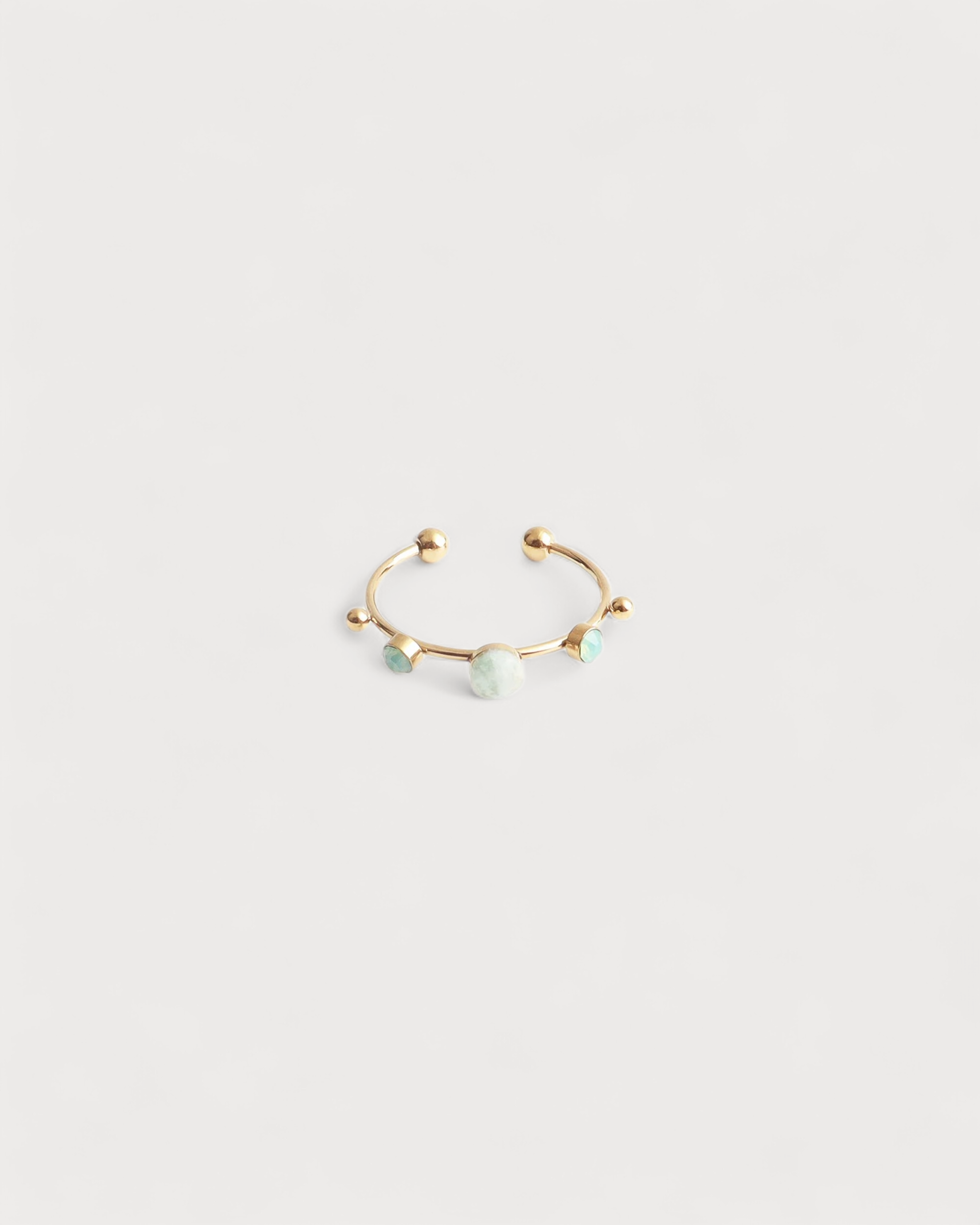 Victoria - Ring – Edelstahl – Naturstein – Verstellbar