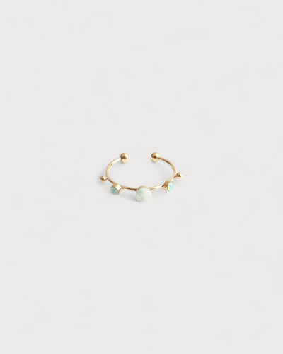 Victoria - Ring – Edelstahl – Naturstein – Verstellbar