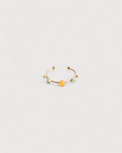 Victoria - Ring – Edelstahl – Naturstein – Verstellbar