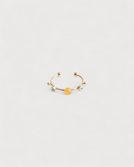 Victoria - Ring – Edelstahl – Naturstein – Verstellbar
