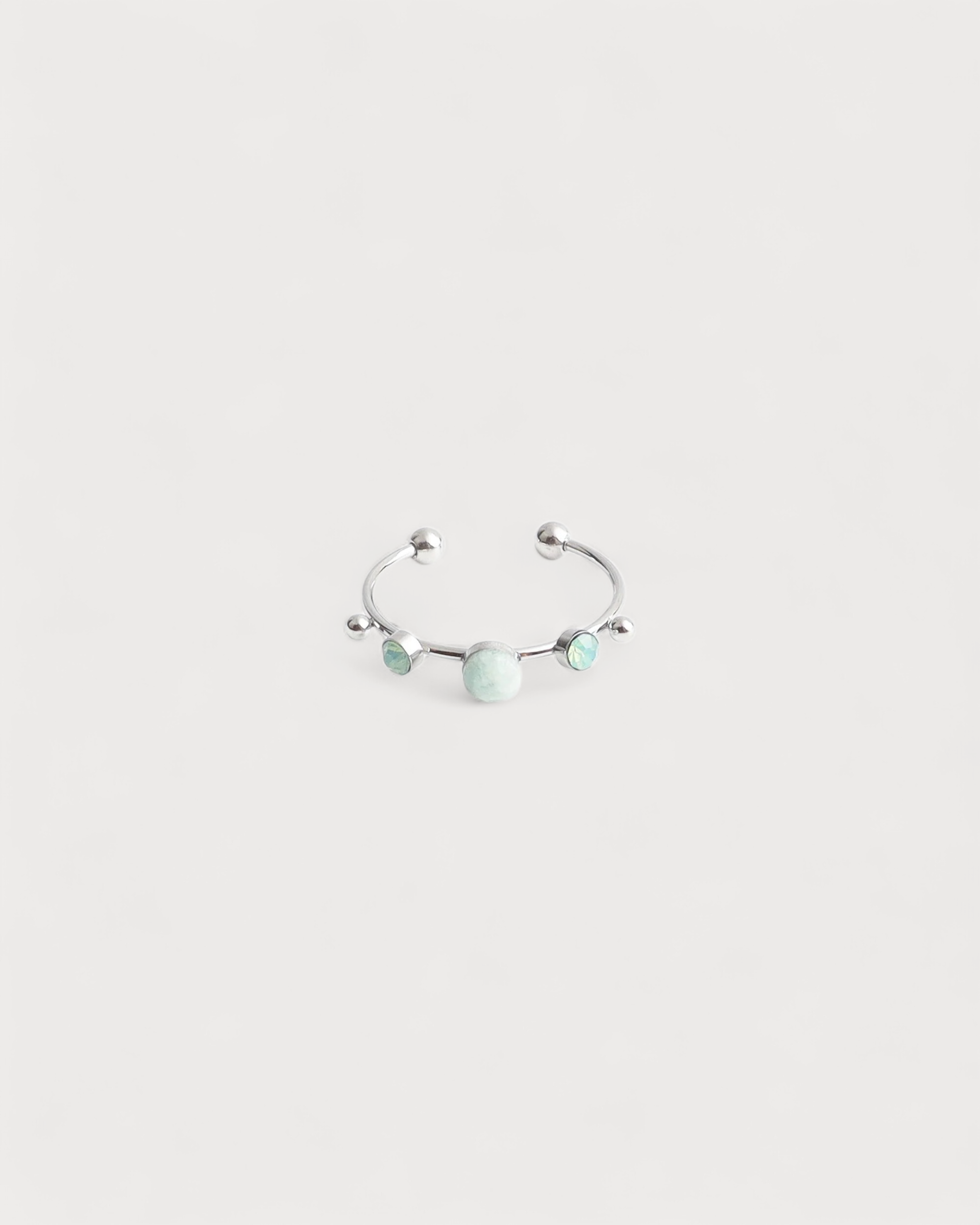 Victoria - Ring – Edelstahl – Naturstein – Verstellbar
