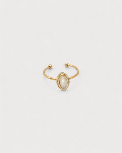 Lindy - Ring - Naturstein - Edelstahl - Verstellbar
