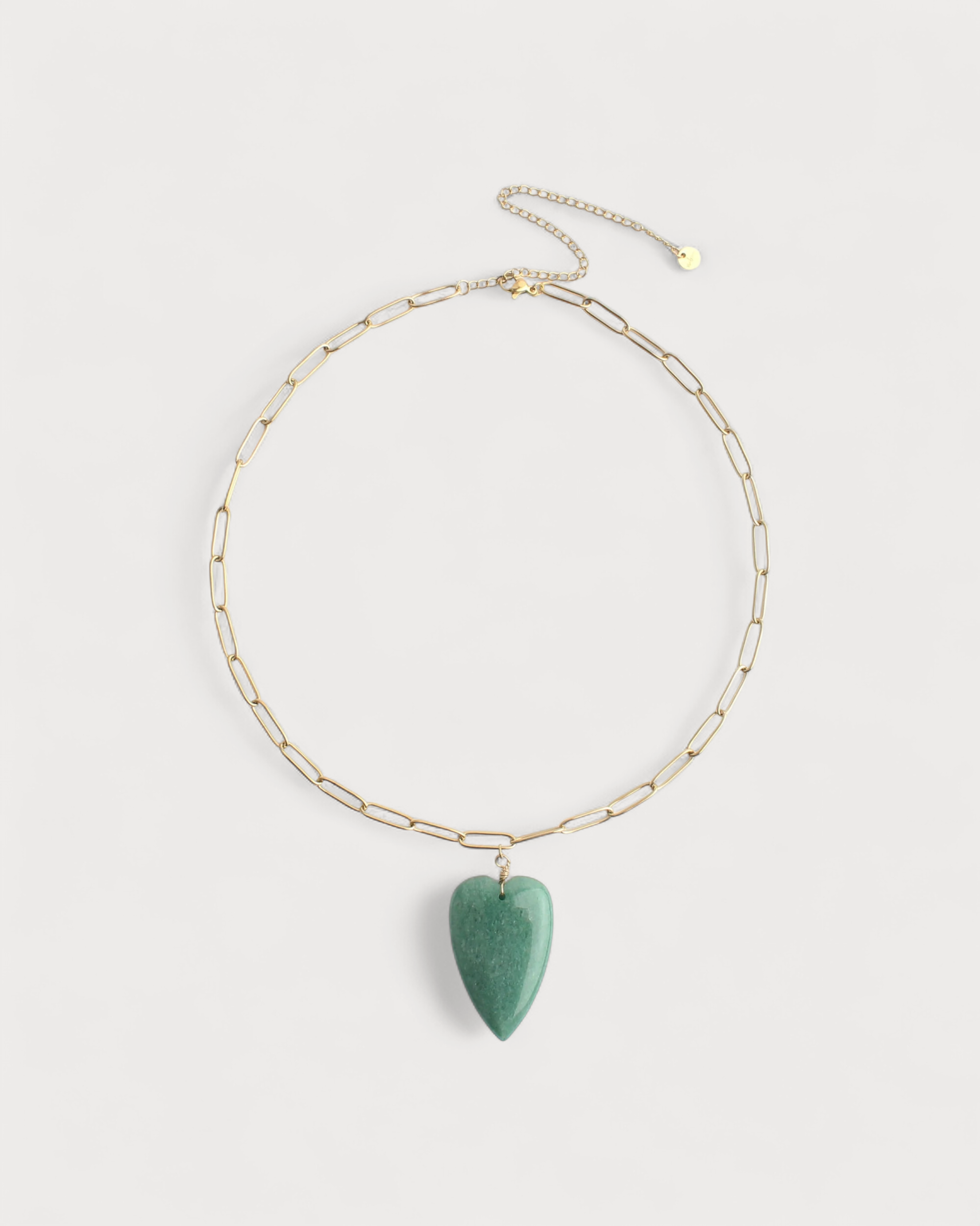 Natural Stone Heart - Halskette - Naturstein - Edelstahl