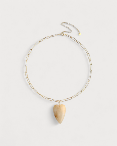 Natural Stone Heart - Halskette - Naturstein - Edelstahl