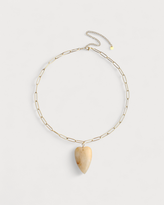 Natural Stone Heart - Halskette - Naturstein - Edelstahl