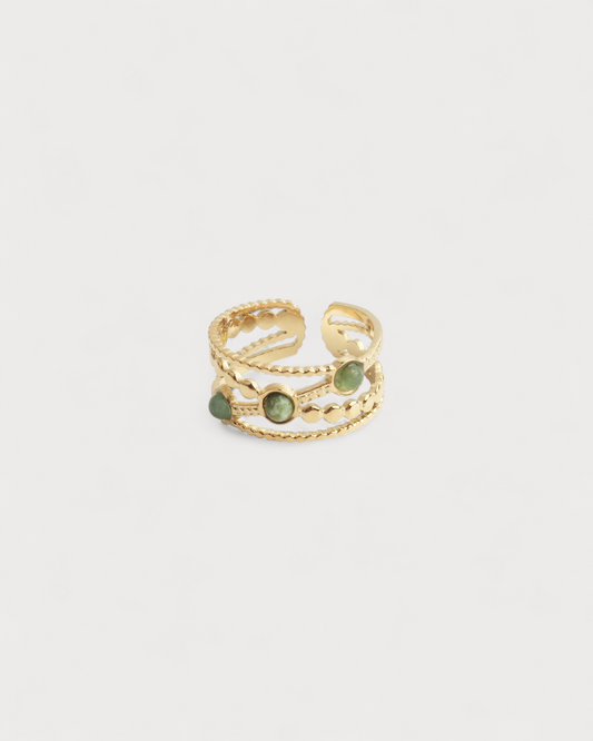 Noelle - Ring - Naturstein - Edelstahl - Verstellbar