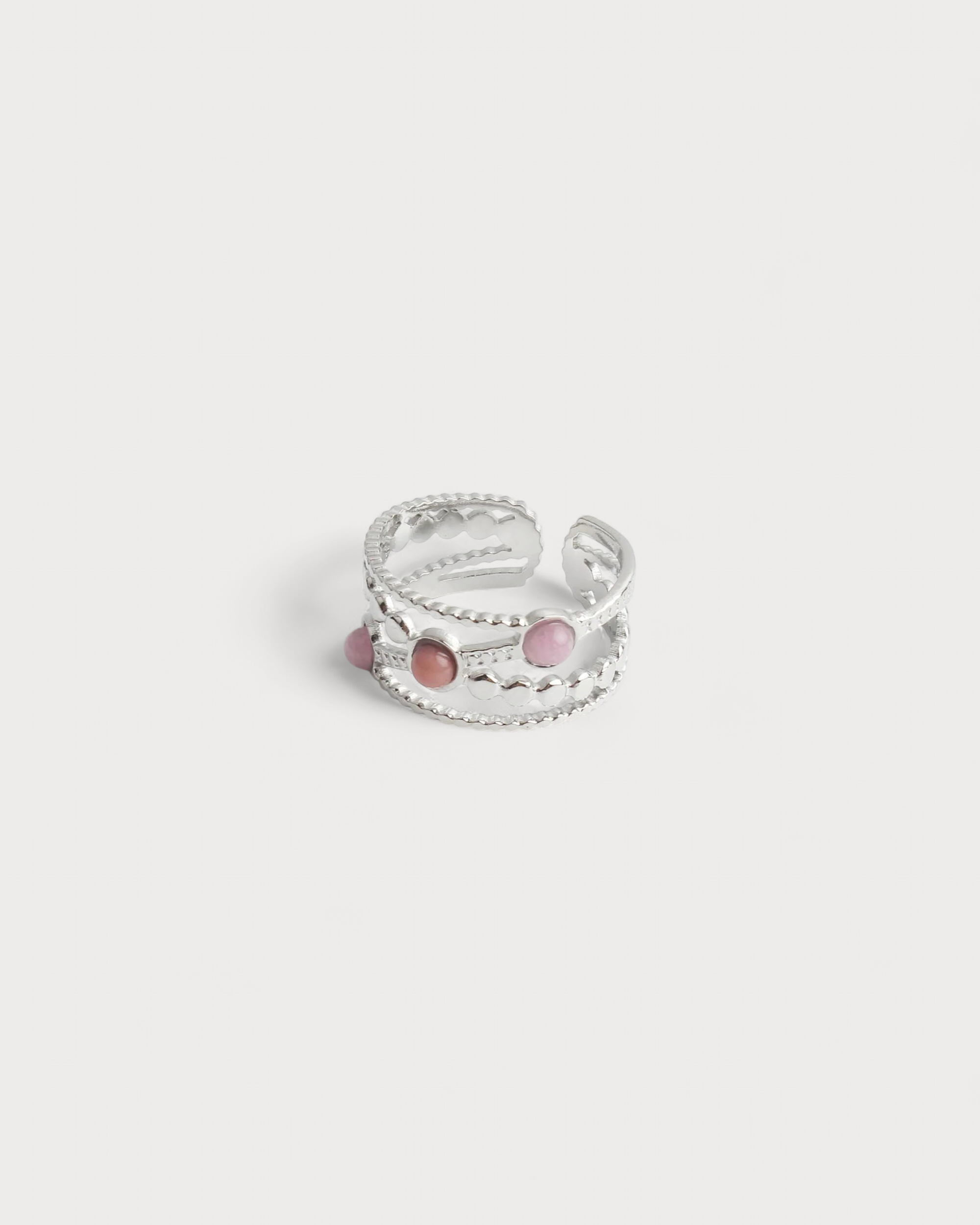 Noelle - Ring - Naturstein - Edelstahl - Verstellbar