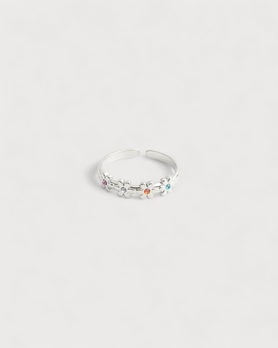 Lovely Flowers - Ring - Edelstahl - verstellbar