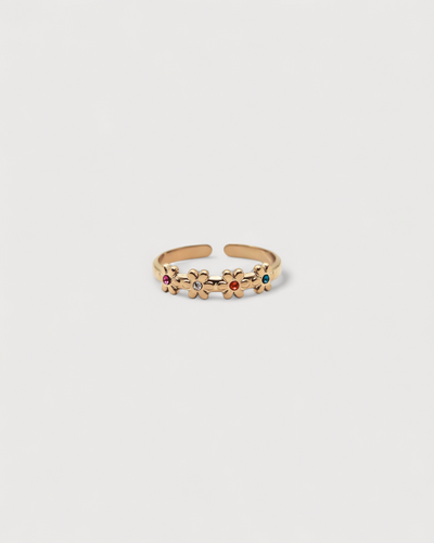 Lovely Flowers - Ring - Edelstahl - verstellbar