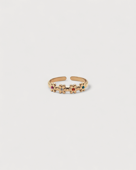 Lovely Flowers - Ring - Edelstahl - verstellbar