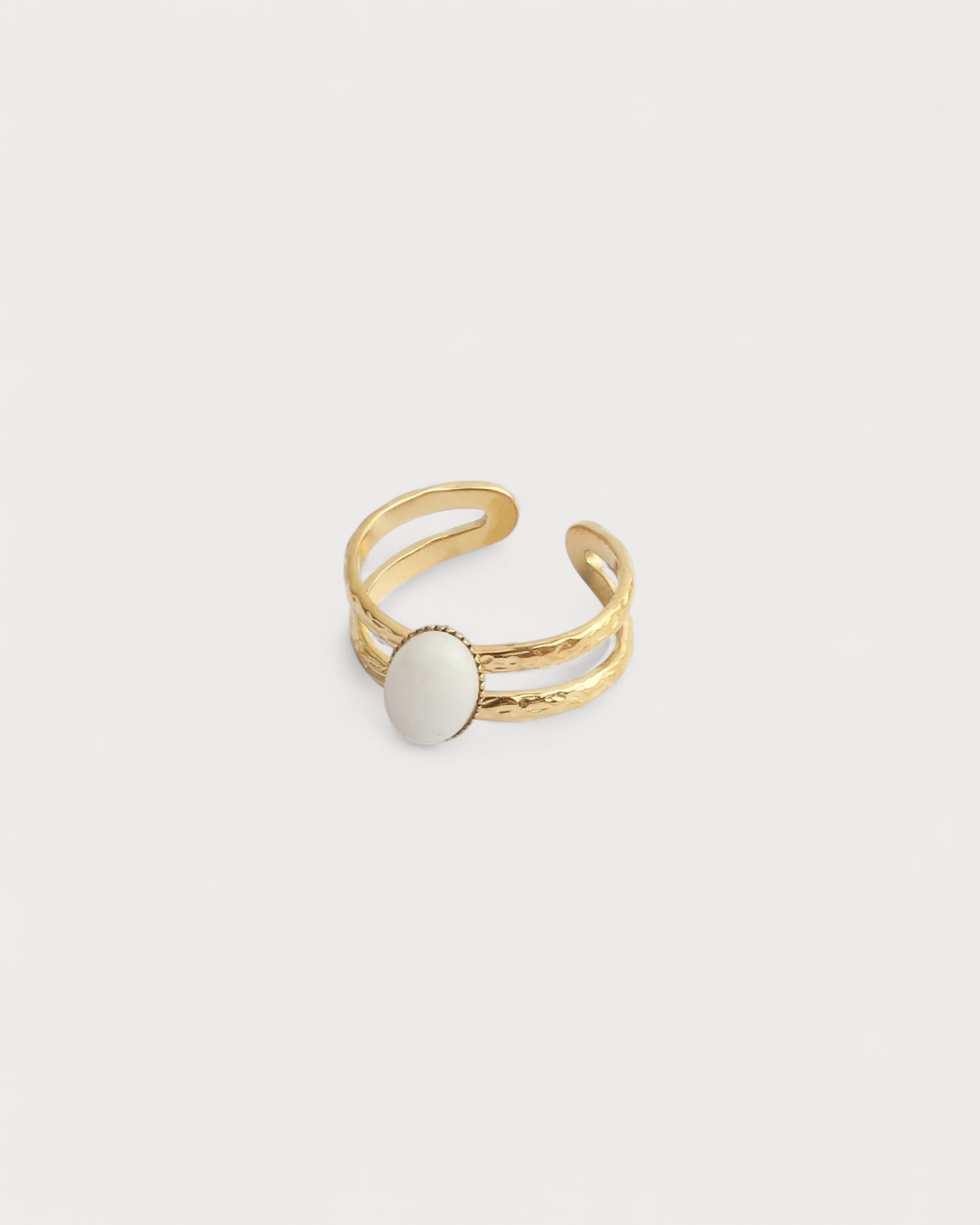 Suzi - Ring - Naturstein - Edelstahl - Verstellbar