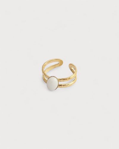 Suzi - Ring - Naturstein - Edelstahl - Verstellbar