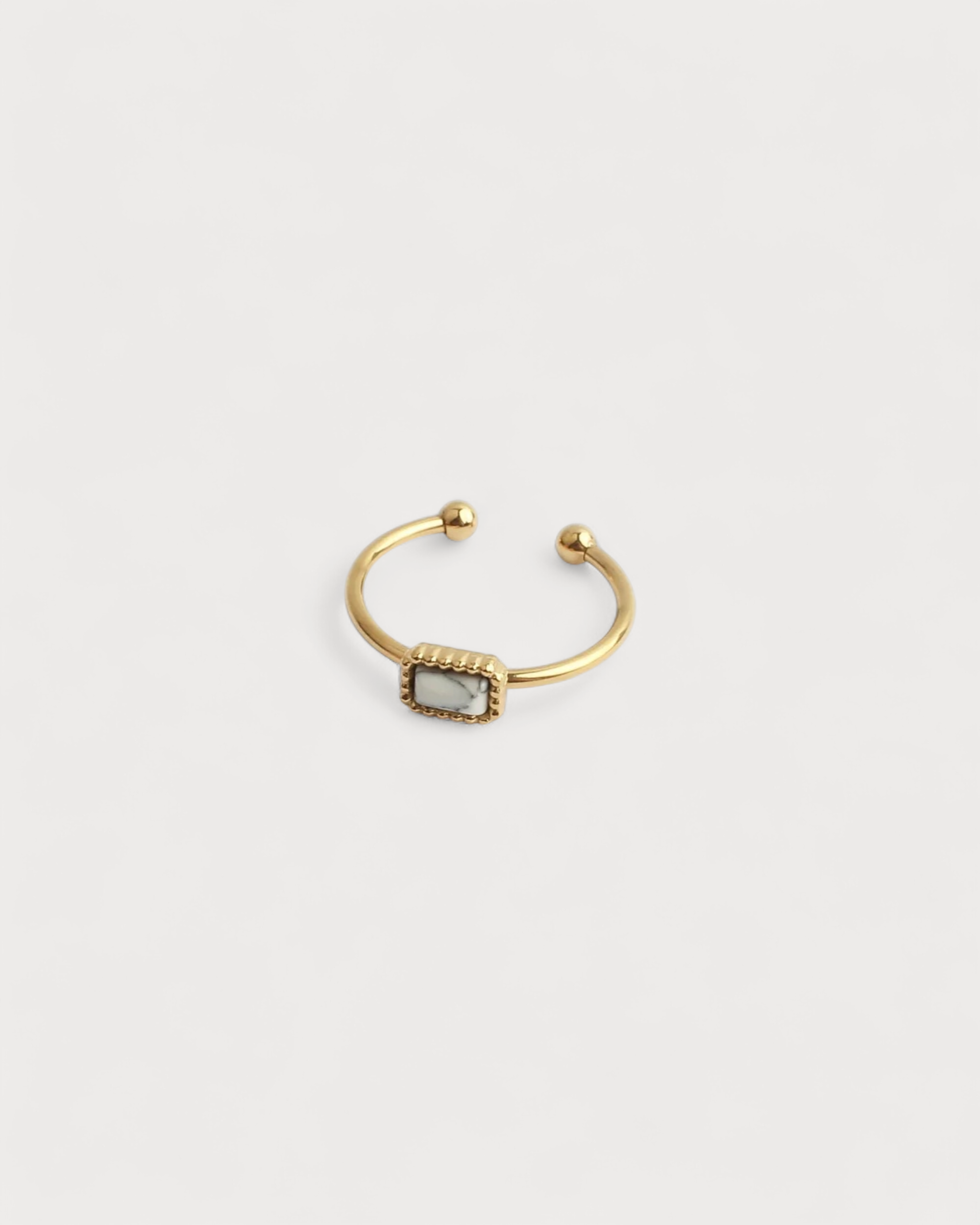 Karma - Ring - Naturstein - Edelstahl - Verstellbar