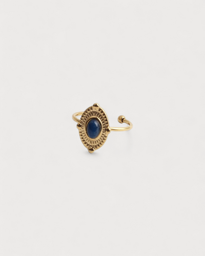 Livia - Ring - Naturstein - Edelstahl - Verstellbar