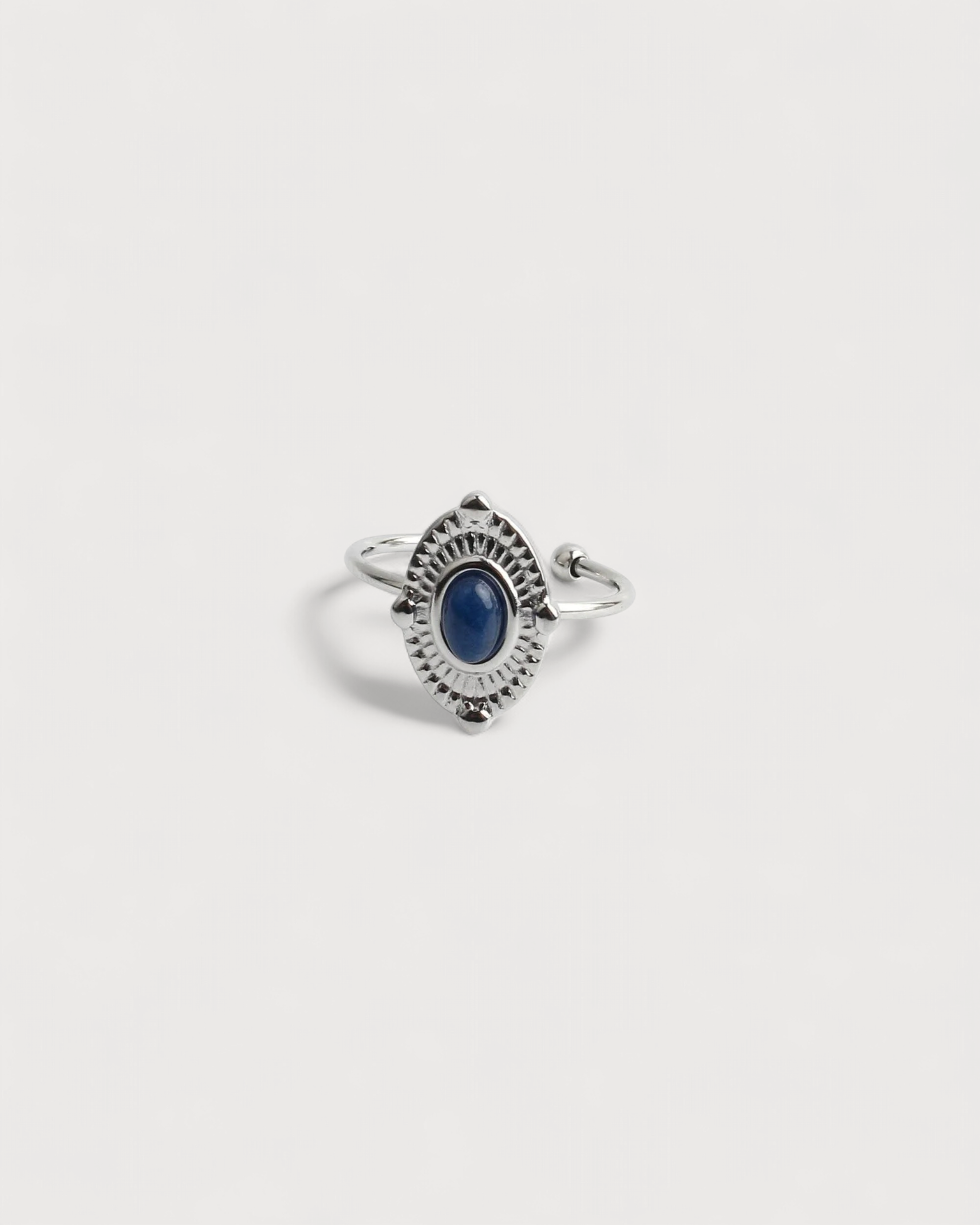 Livia - Ring - Naturstein - Edelstahl - Verstellbar