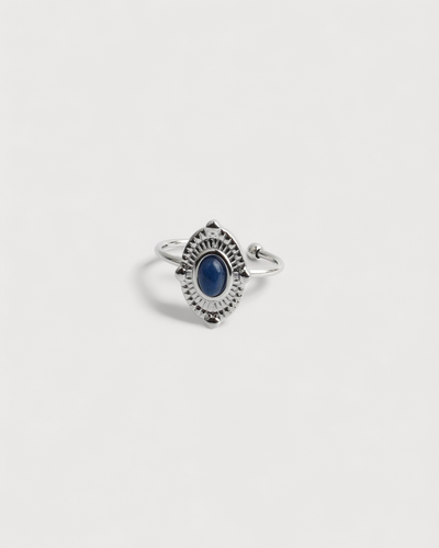 Livia - Ring - Naturstein - Edelstahl - Verstellbar