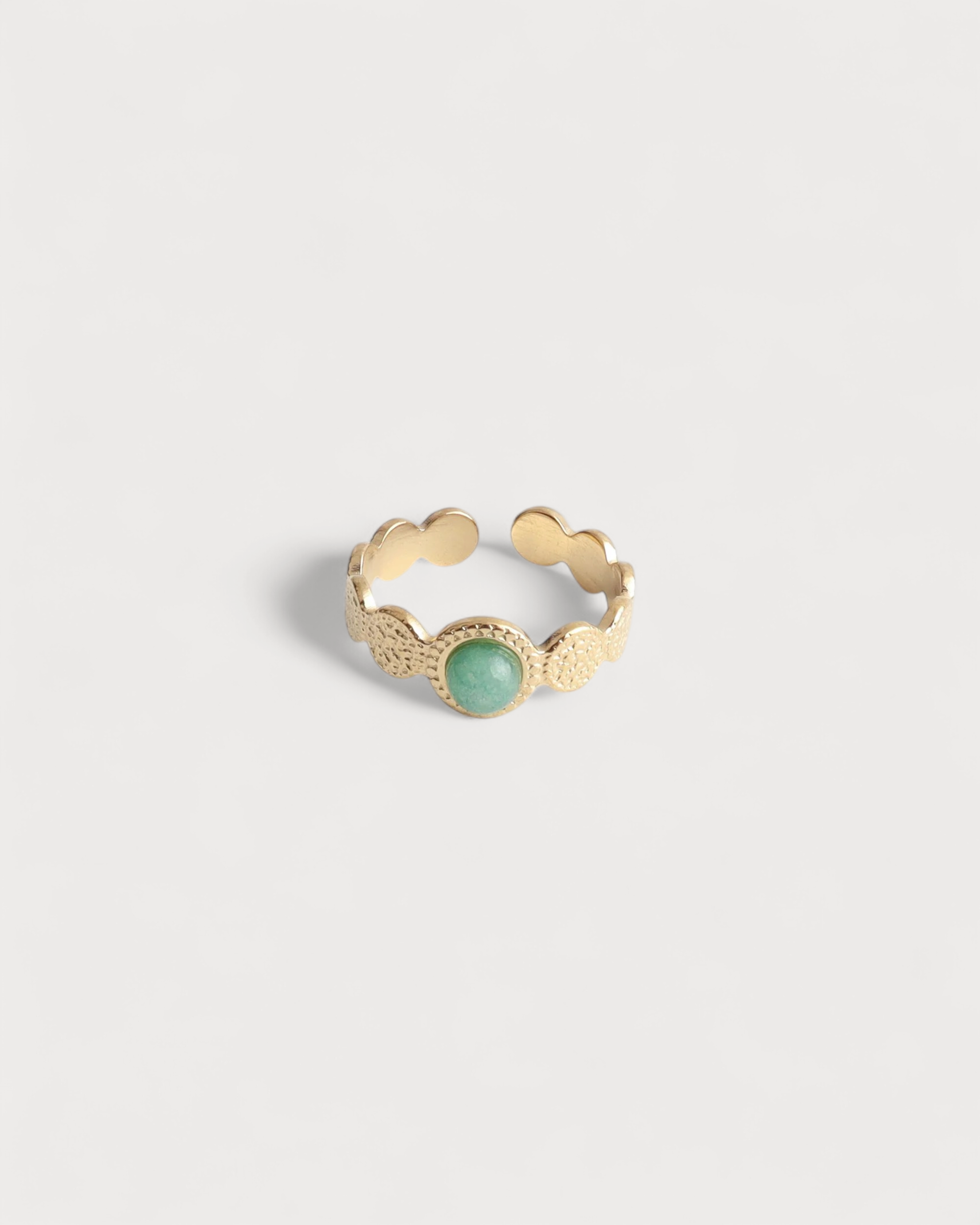 Noé - Ring - Naturstein - Edelstahl - Verstellbar