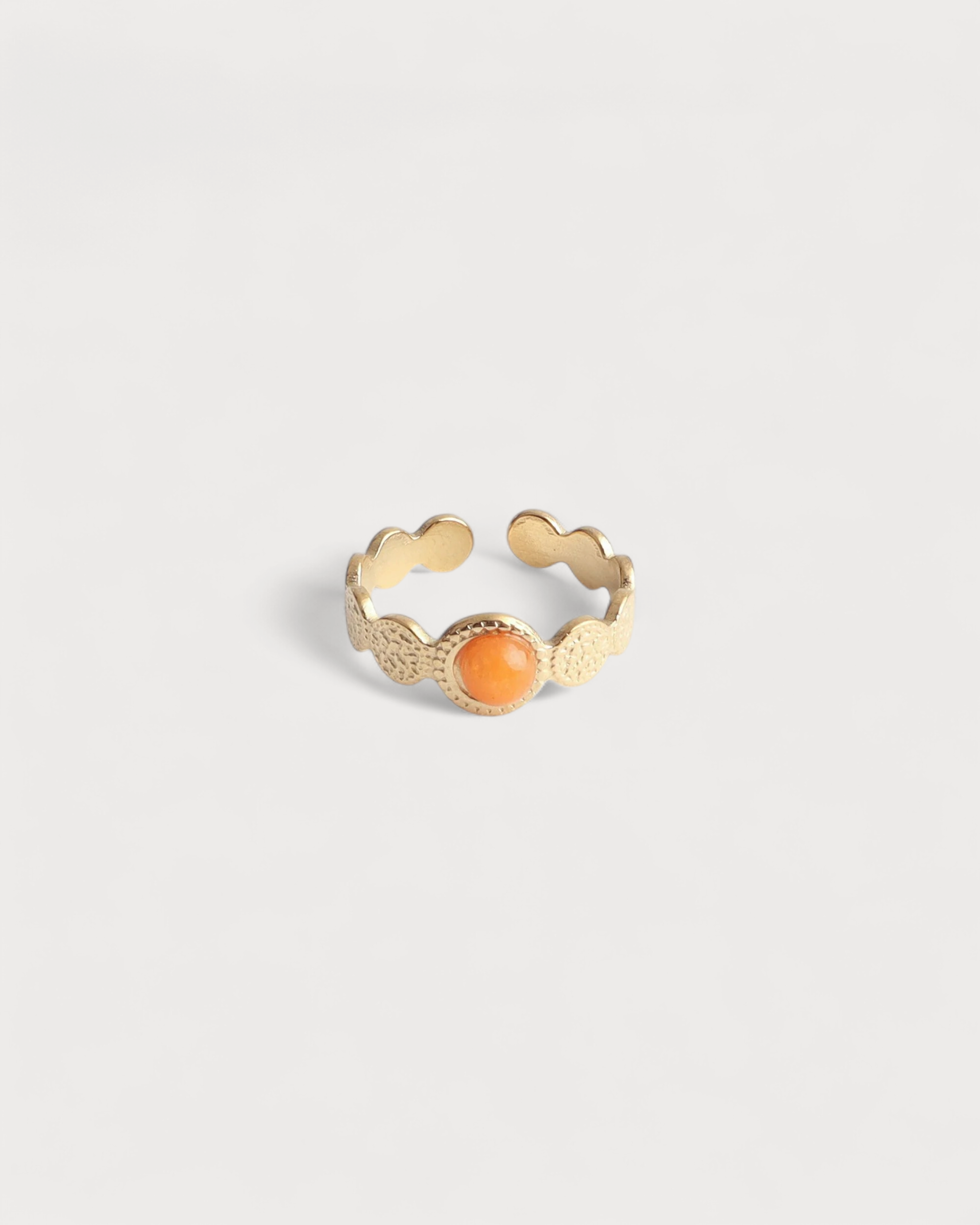 Noé - Ring - Naturstein - Edelstahl - Verstellbar