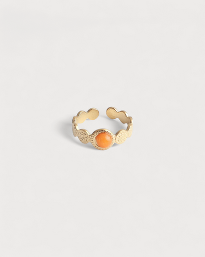 Noé - Ring - Naturstein - Edelstahl - Verstellbar