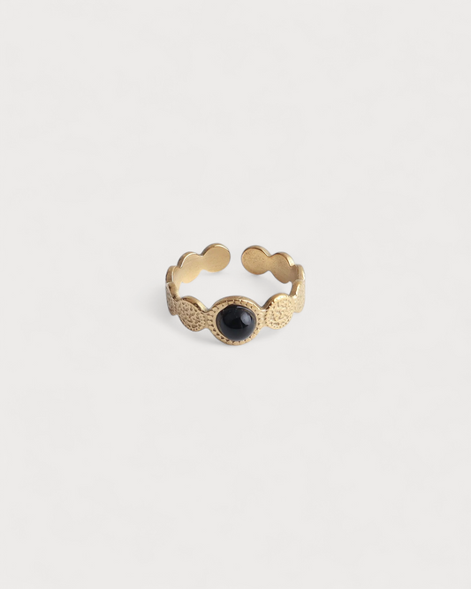 Noé - Ring - Naturstein - Edelstahl - Verstellbar